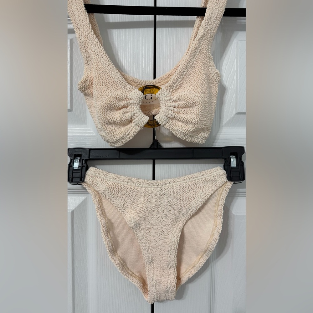 Hunza G Julia Tortoiseshell-ring detail bikini, blush